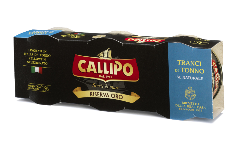 Tranci di tonno al naturale Riserva Oro gr 70x3 - scatola 